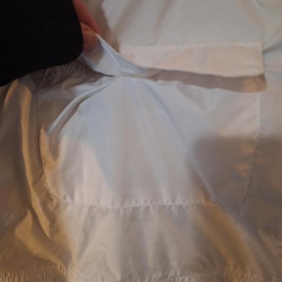 Converse White Utility Jacket Short Sleeves Crpped Windbreaker Large - Picture 5 of 7